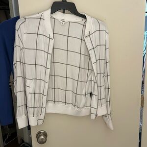 White Grey Plaid Jacket